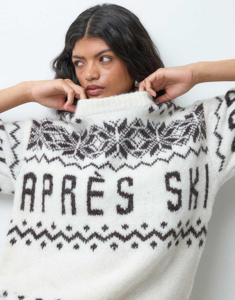 VM 'Apres Ski' Fairisle Jumper In Cream