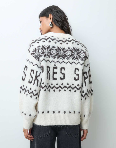 VM 'Apres Ski' Fairisle Jumper In Cream