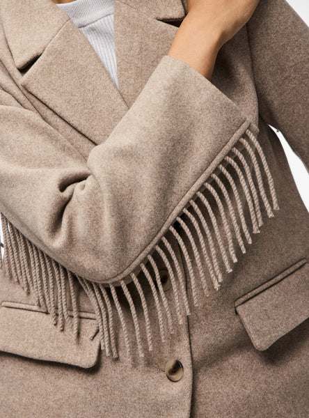 Pieces Tassel Detail Jacket in Oat