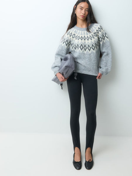 Only Fairisle Knitted Jumper In Grey