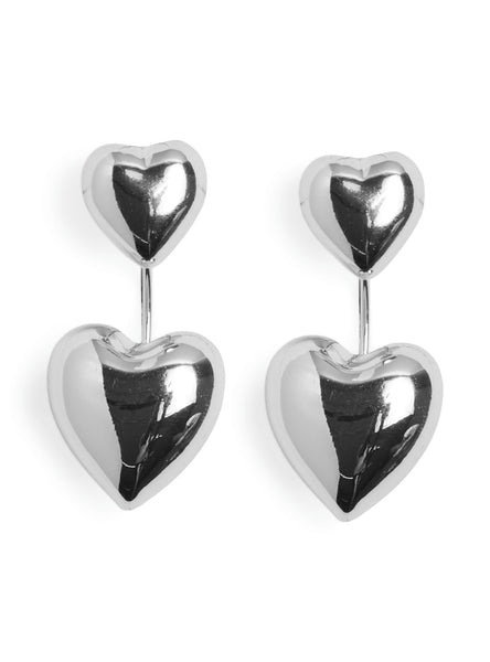 Pieces Silver Heart Earrings