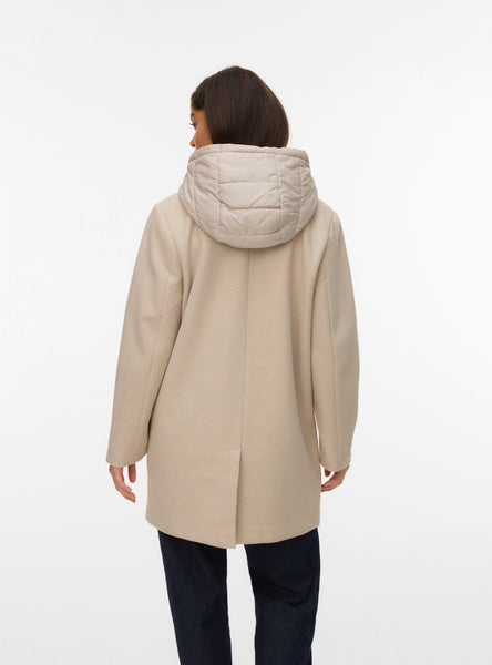 Vm 2 in 1 Mid Length Coat in Oatmeal