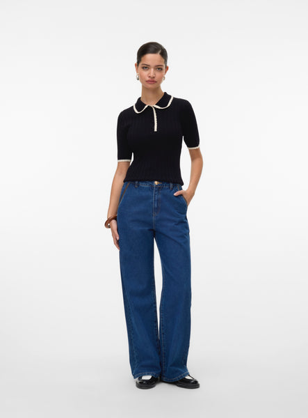 VM Contrast Stitch Polo Neck