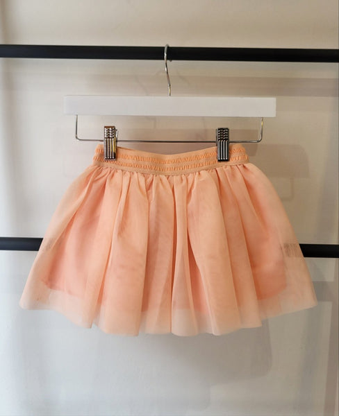 Girls Mini Tulle Tutu Skirt In Peach