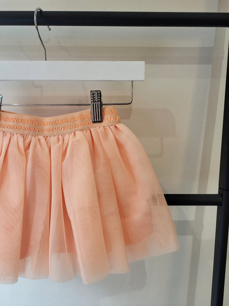 Girls Mini Tulle Tutu Skirt In Peach