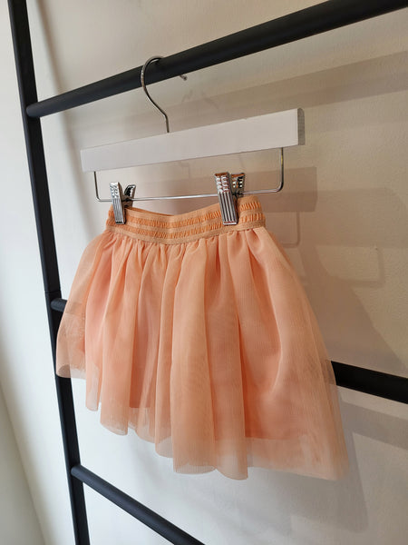 Girls Mini Tulle Tutu Skirt In Peach