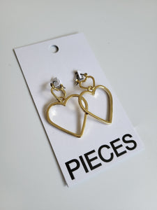 Pieces Gold Heart Drop Earrings