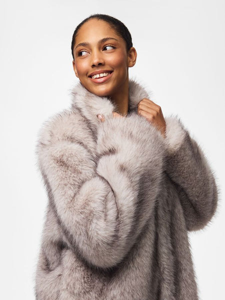 Pieces Long Faux Fur Coat