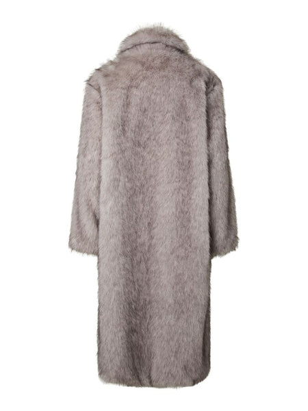 Pieces Long Faux Fur Coat