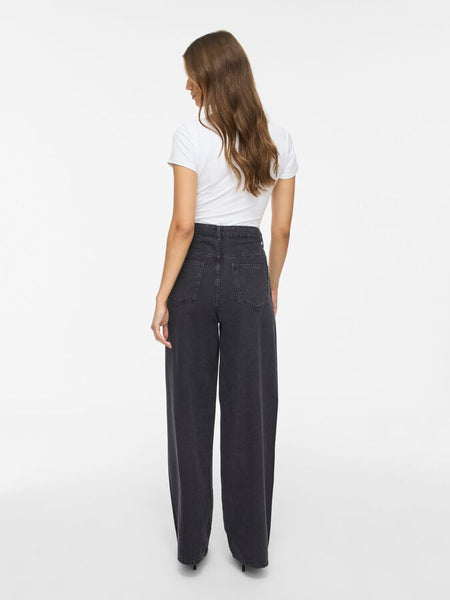 Vila High Waist Wide Leg Rhinestone Jeans