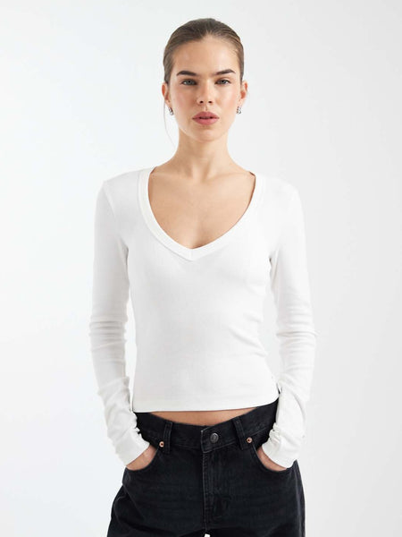 Only Vneck Long Sleeve Top Available In 4 Colourways
