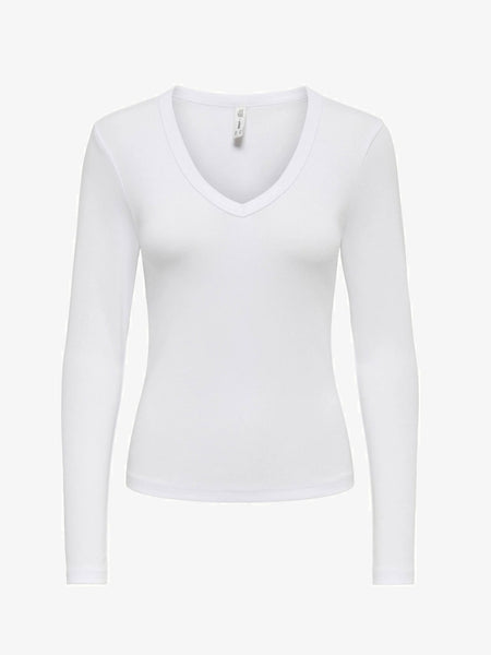 Only Vneck Long Sleeve Top Available In 4 Colourways