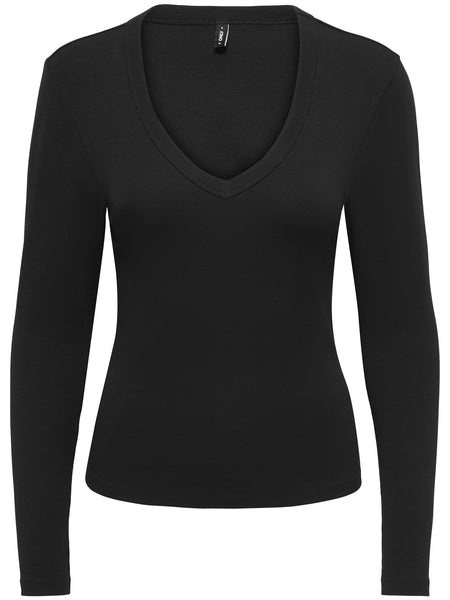 Only Vneck Long Sleeve Top Available In 4 Colourways