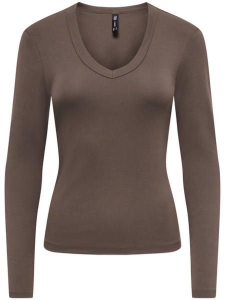 Only Vneck Long Sleeve Top Available In 4 Colourways