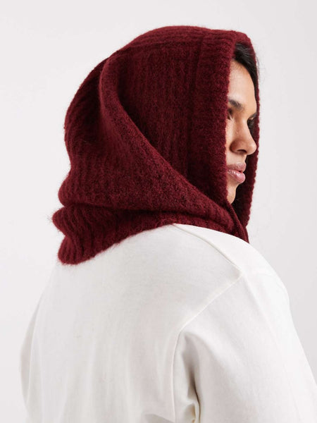 Pieces Oversized Balaclava Snood In Wine