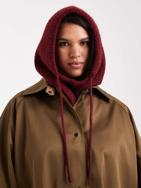 Pieces Oversized Balaclava Snood In Wine