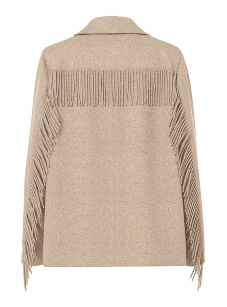 Pieces Tassel Detail Jacket in Oat