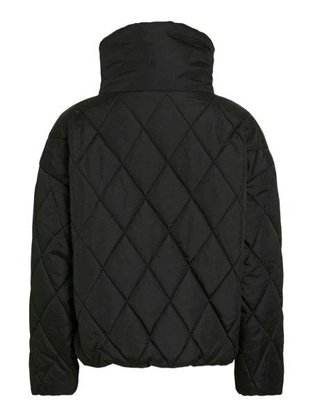 Vila Quilted Puffer Jacket in Black