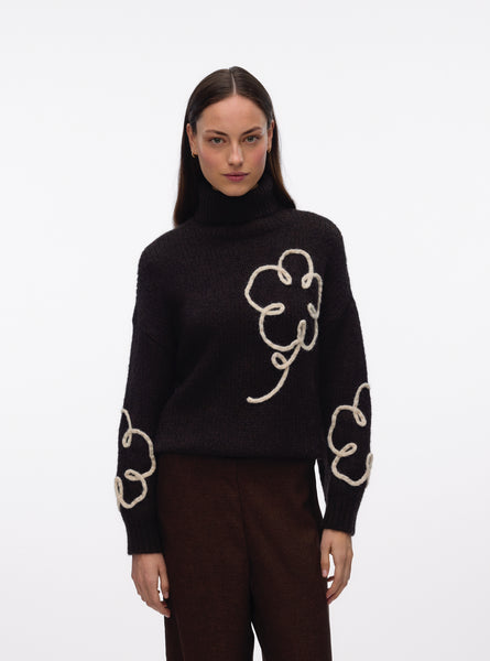 VM Embroidered Floral Knit Jumper