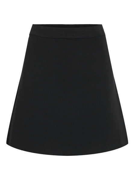Vila Knitted Mini Skirt in Black