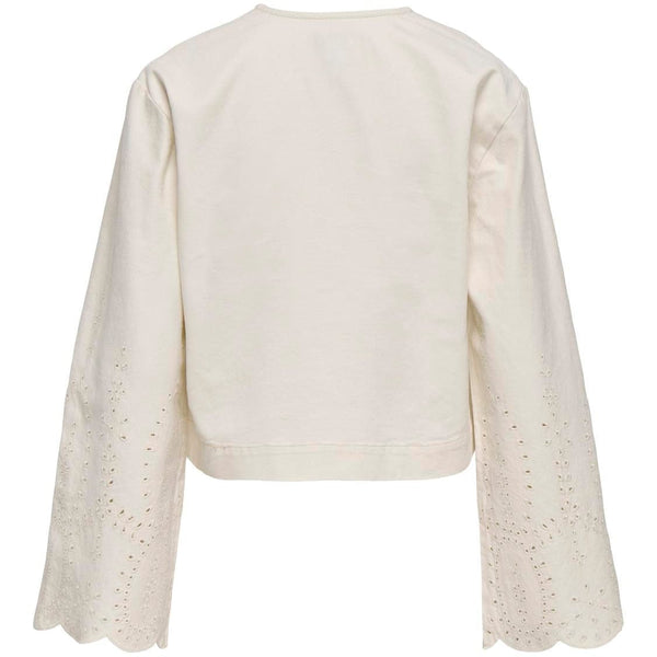 Only Broderie Anglaise Denim Tie Front Top