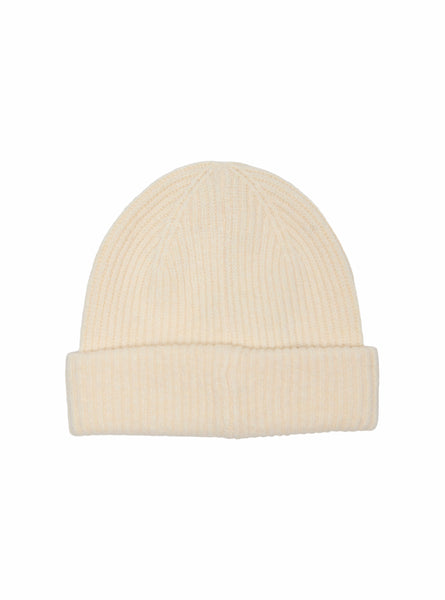 Only Embroidered Heart Knit Beanie in Cream