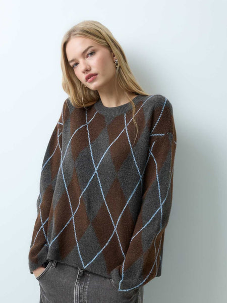 Vila Argyle Knit Jumper - Part of a Co-ord Set
