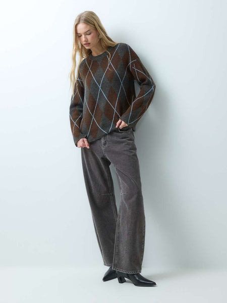 Vila Argyle Knit Jumper - Part of a Co-ord Set