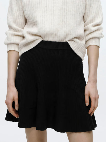 JDY High Waist A Line Knit Skirt In Black - Part of a Co-ord Set