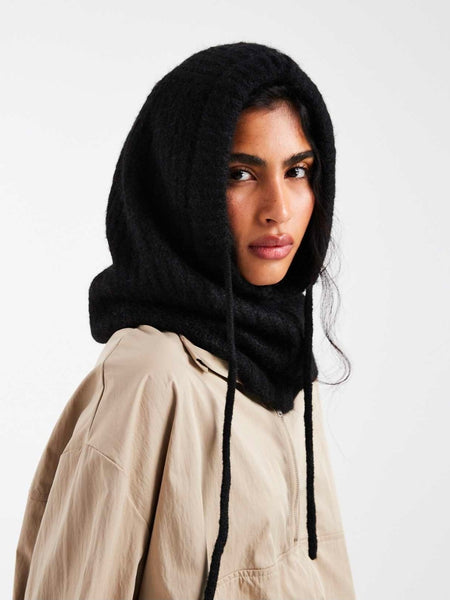 Pieces Oversized Balaclava Snood In Black