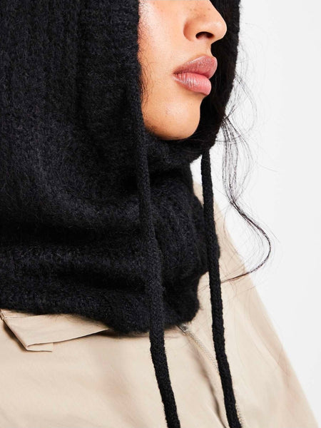 Pieces Oversized Balaclava Snood In Black
