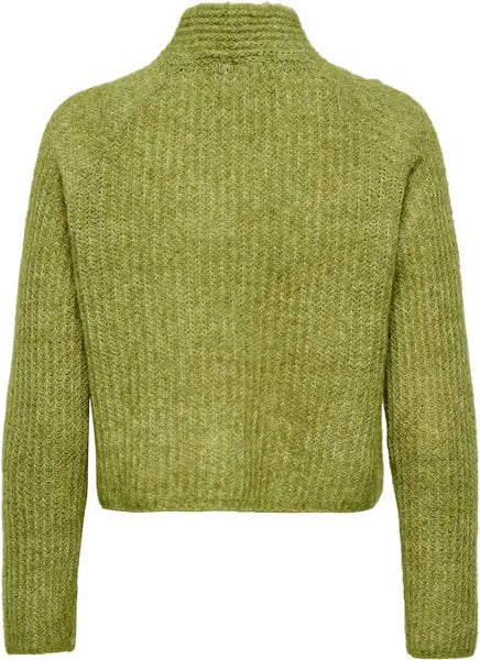 Only Green Tie Bow Neck Knit Jumper