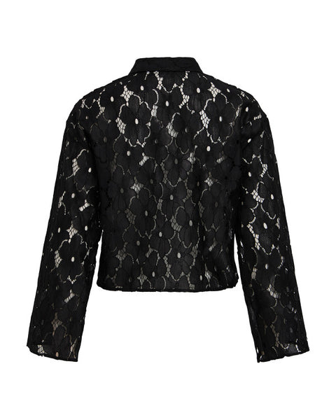 Vila Black Long Sleeve Lace Shirt