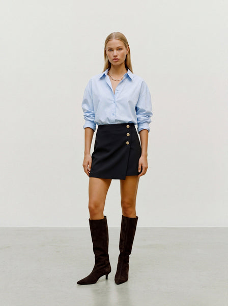 VM Gold Button Black Skort Skirt