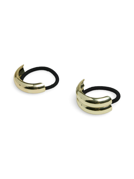 Pieces Gold Detail Hair Tie - 2 Pack