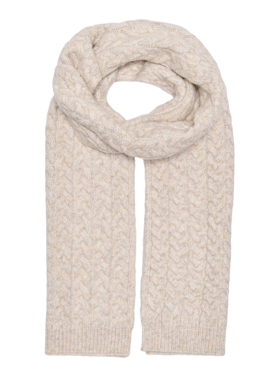 JDY Cable Knit Scarf in Oatmeal