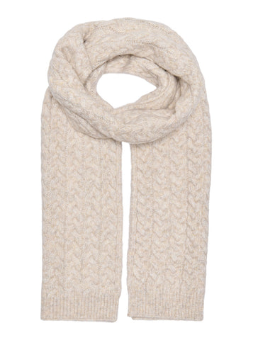 JDY Cable Knit Scarf in Oatmeal
