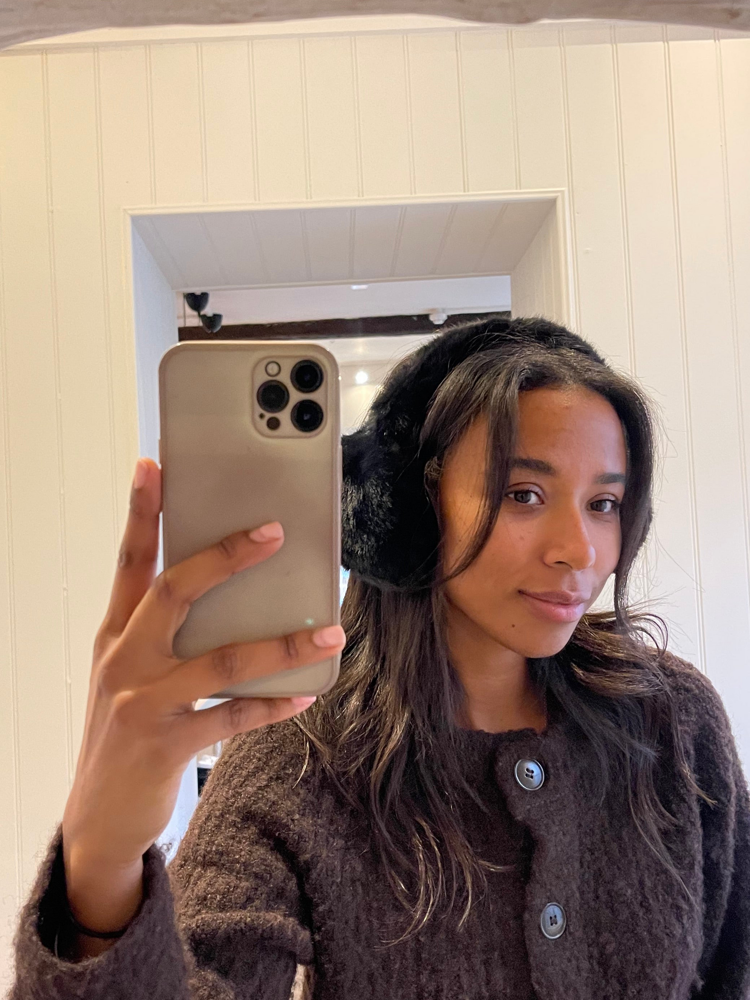 Pieces Adjustable Fluffy Ear Muffs in Black