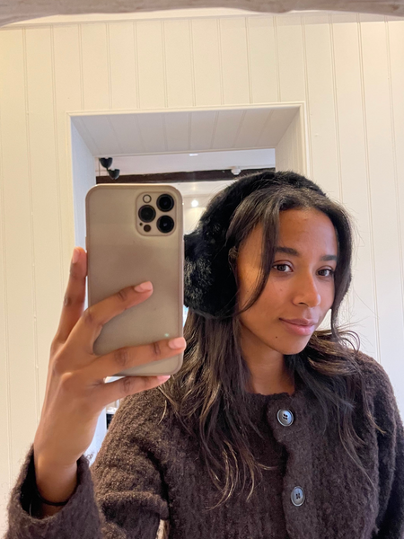 Pieces Adjustable Fluffy Ear Muffs in Black