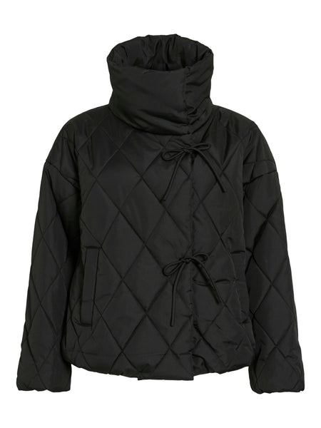 Vila Quilted Puffer Jacket in Black