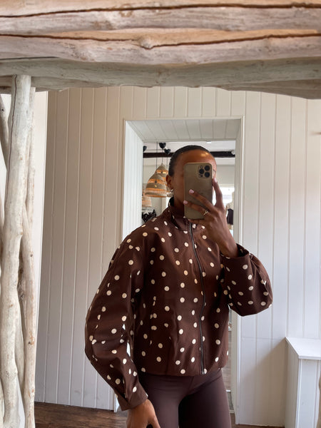 Pieces Polka Dot Bomber Jacket