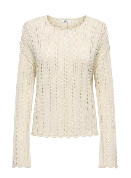 JDY Boat Neck Pullover Knit in Cloud