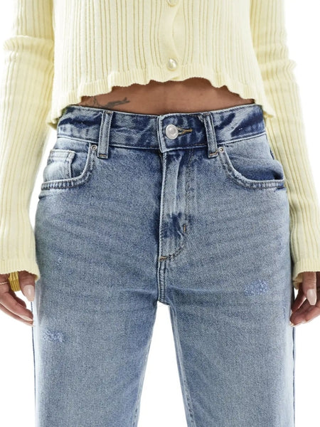 Only Ella Mid-Rise Straight Leg Jean