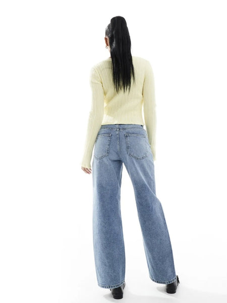 Only Ella Mid-Rise Straight Leg Jean