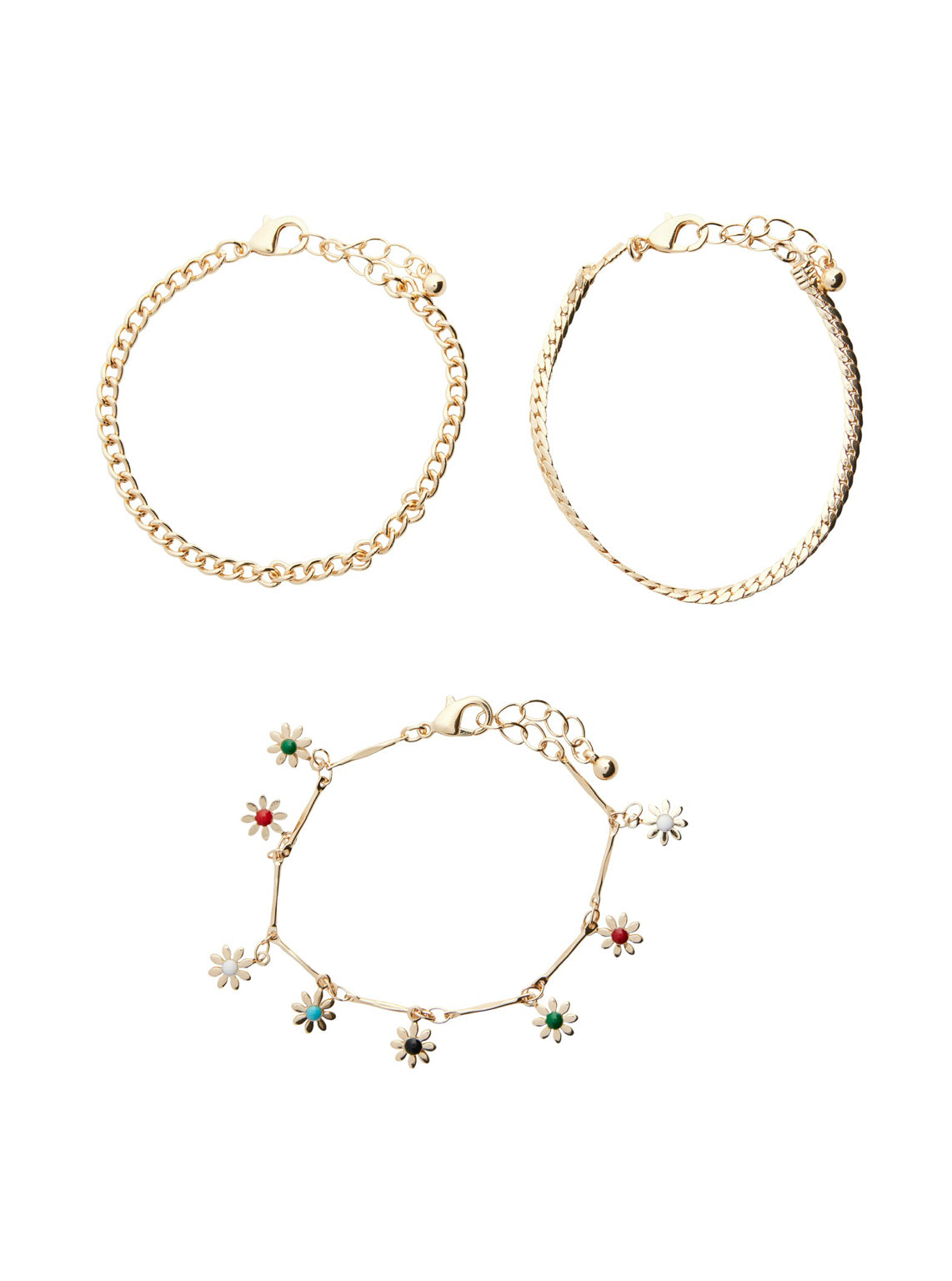 Pieces Dainty Flower 3 Pack Bracelets