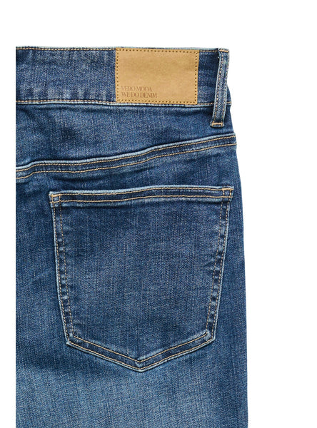 VM Tanna High Rise Kick Flare Jeans In Mid Blue