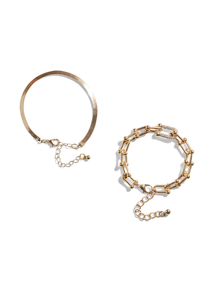 Pieces Chain Link 2 Pack Bracelet