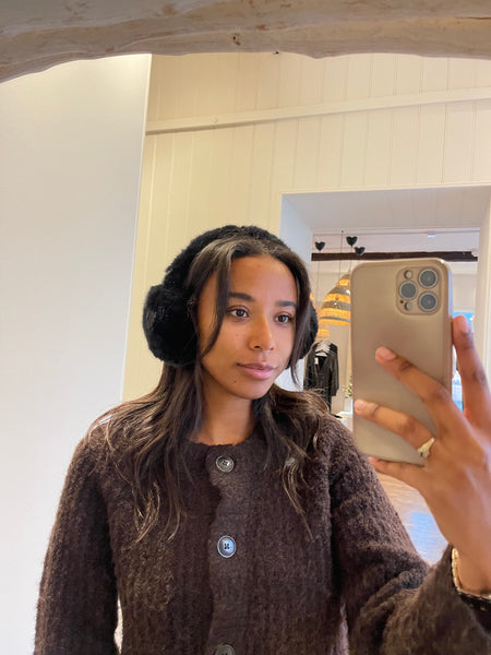 Pieces Adjustable Fluffy Ear Muffs in Black