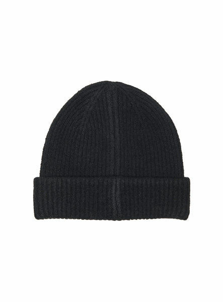 Only Embroidered Heart Knit Beanie in Black