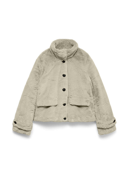 VM Short Faux Fur Coat in Birch